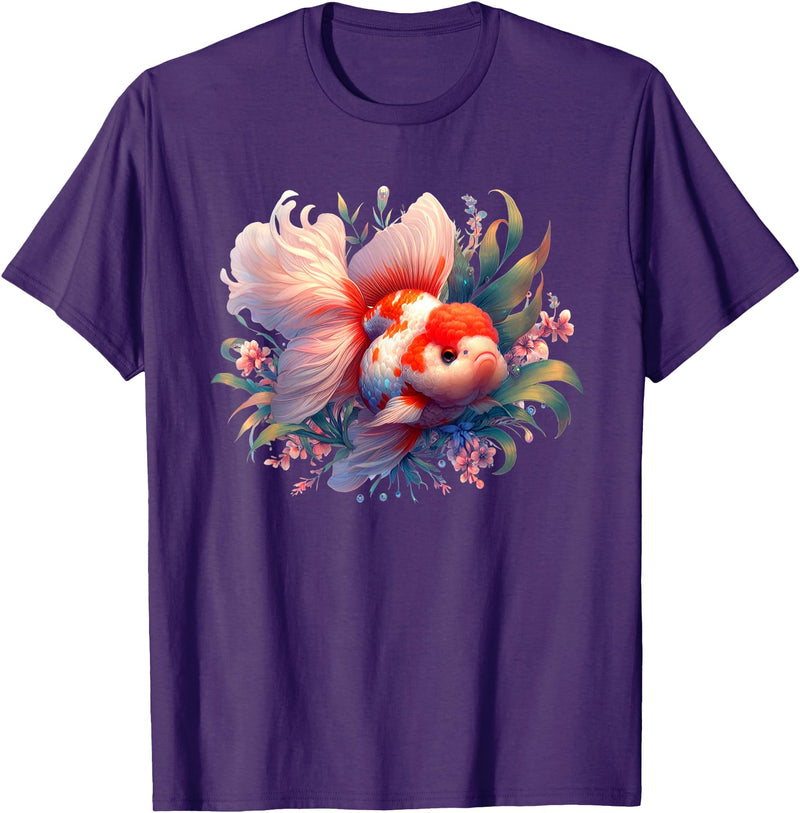Oranda Goldfish Art Tees Unusual design by Thai Oranda Goldfish for breeders and pet owners T-Shirt - Purple