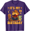 8th Birthday Cowboy Horse Western Family Kids It's My 8th Birthday Cowboy Rodeo Horse 8 Year Old Bday Boy T-Shirt - Purple
