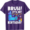 Llama Lover Gift Co. Bruh Its My Birthday Llama Pinata Family Party Boys Girls T-Shirt - Purple