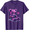 Goth Pastel Cute Creepy Kawaii Gamer Teddy Bear Gaming Rabbit T-Shirt in Purple