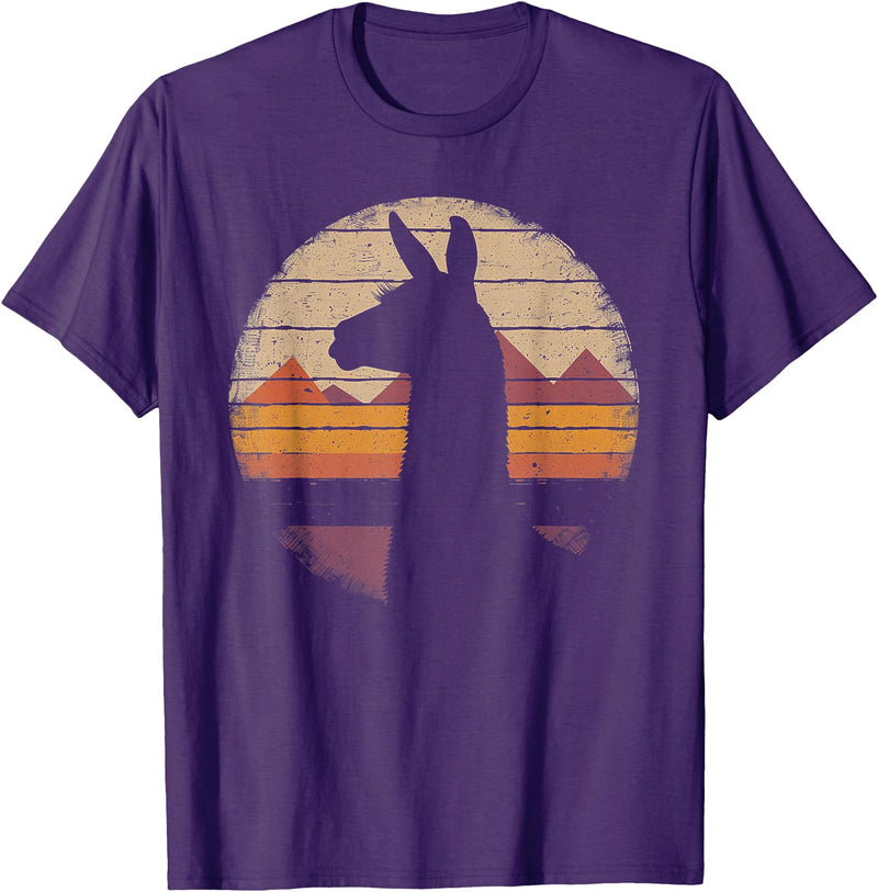Llama Alpaca - Retro 70s 80s - Birthday Llama Alpaca - Retro 70s 80s Graphic Vintage Men Women T-Shirt - Purple