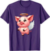 Cute Pig Angel with Wings T-Shirt - Purple