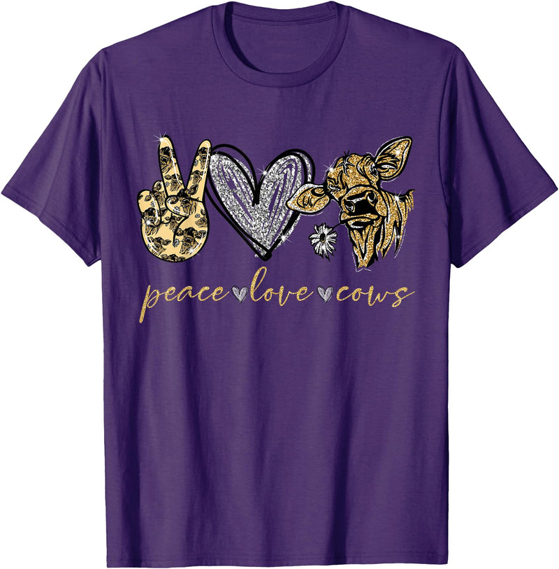 Funny Peace Love Cow - Cow Lover GiftT-Shirt Funny Peace Love Cow - Cow Lover Gift T-Shirt - Purple