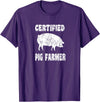Pig Gifts for Men Women Boys Girls Toddlers by RJ - Unisex Adults Black Cotton 65% Polyester 35% Modern Animal Print Crew Neck Short Sleeve T-Shirt - Small - Office, Work - Casual - 1 Count - Purple