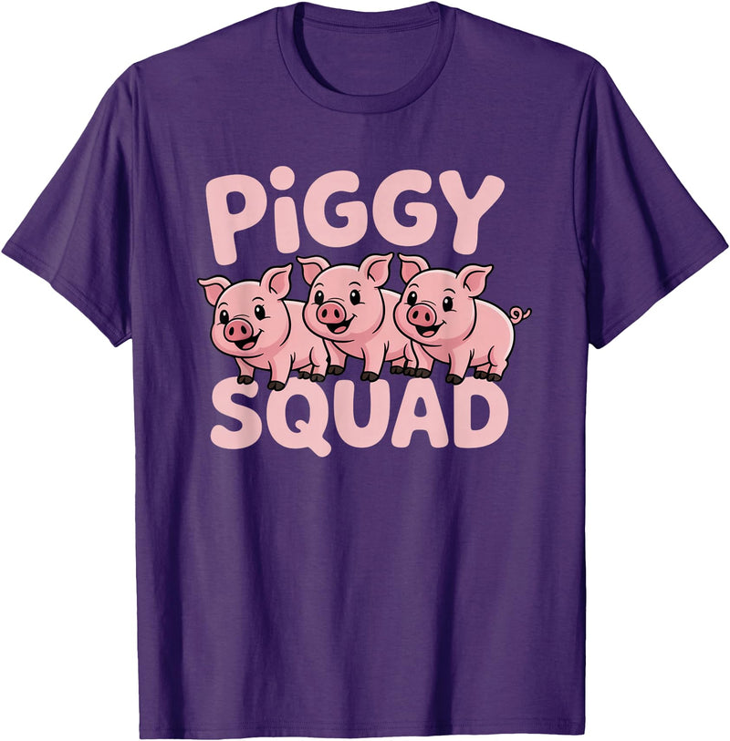 Piggy Squad - Matching Outfit Pig Lover Design T-Shirt - Purple