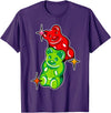 Urban Empyre Gummy Bear Candy Red Green T-Shirt - Purple