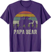 Bear Cubs Family Matching Gifts & Shirts Clothing Funny Papa Bear Shirts, Cub 5 Kids Fathers Day Grandpa T-Shirt - Purple