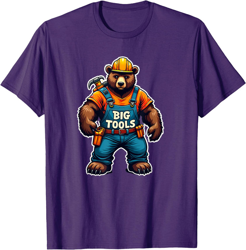 Jay Moe Design I Love Muscle Bear Funny Gay Big Tools LGBTQ Pride Vintage T-Shirt - Purple