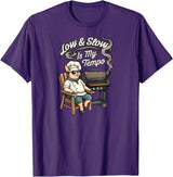Pitmaster Pig Apparel Low & Slow Is My Tempo Pig BBQ Smoker T-Shirt - Purple
