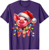 Christmas Pig Lover Christmas Light Pig Lover T-Shirt - Purple