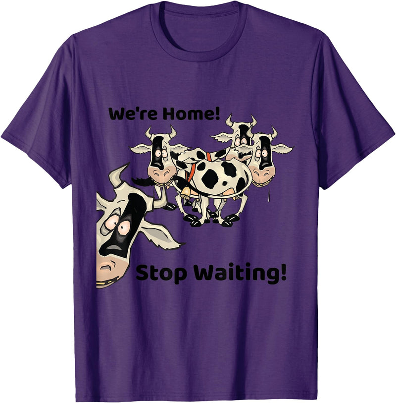 Outstanding in the Field Shirts Funny Cow Shirt Wait Till The Cows Come Home T-Shirt - Purple