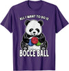 Grandio Design Cute Funny Animal Lover Gifts Panda Bocce Ball All I Want To Do Is Cute Funny Bear Player T-Shirt - Purple