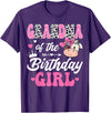Birthday Girl Farm Cow Matching Party Grandma Of The Birthday Girl Farm Cow 1St Birthday Girl T-Shirt - Purple