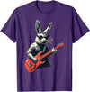Rabbit Bunny Wearing Sunglasses Playing Guitar Musician T-Shirt in Purple