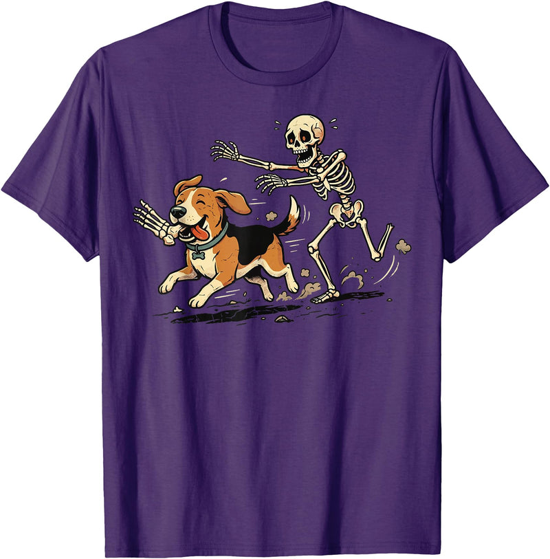 Halloween Costume Spooky Skeleton Beagle Beagle Skeleton Halloween T-Shirt - Purple