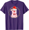 Dibble Dabble Holidays Sweet Pig with Santa Hat Pig Lover Christmas T-Shirt - Purple