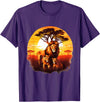 Safari Animal Art Lion Wildlife Safari Tiger African Animal Lovers Savanna T-Shirt - Purple