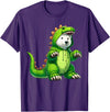 Scary Polar Bear Dinosaur Halloween Lazy Costume Polar Bear Wearing Dinosaur Costume Halloween Cosplay T-Rex T-Shirt - Purple