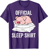 Cute Farmer Animal Designs Official Sleep Shirt Sleeping Cute Pig Piggy Farmer T-Shirt - Purple