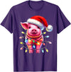 Christmas Pig Lover Pig Christmas Light Pig Lover T-Shirt - Purple
