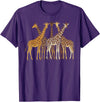 Safari Wildlife Shirts Men Women Kids Safari Giraffes Herd Wildlife African Jungle Men Women Kids T-Shirt - Purple