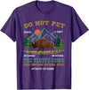 Funny Yellowstone Vacation Souvenir Buffalo Do Not Pet the Fluffy Cows Bison Yellowstone National Park T-Shirt - Purple