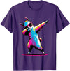 Dustwear Design - Dabbing and Dab Dabbing Llama with sunglasses Dancing Dab Llama motif T-Shirt - Purple