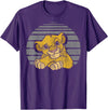 Disney Lion King Young Simba Distressed Stripes T-Shirt - Purple