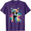Funny Llama Lover Graphics Funny Llama Alpaca with Sunglasses Animal Graphic T-Shirt - Purple