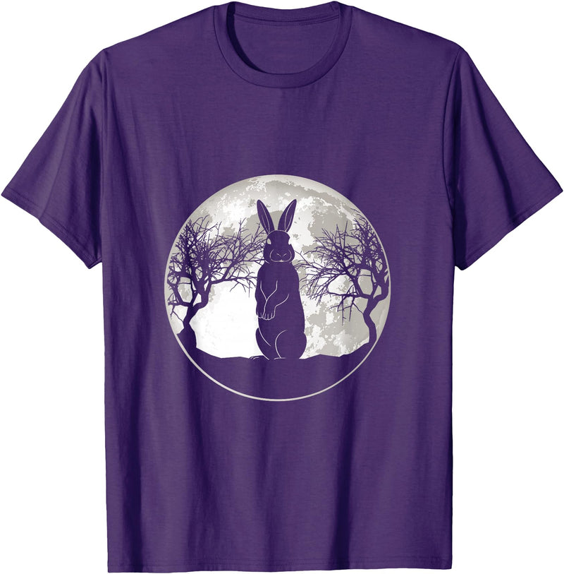 Scary Bunny Moon Night Rabbit T-Shirt in Purple