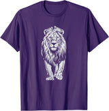 Laroli Aesthetic Art White Paint Art Lion Lions T-Shirt - Purple
