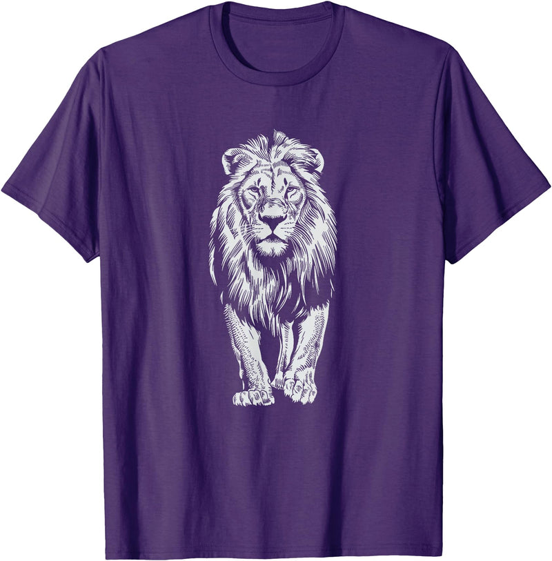 Laroli Aesthetic Art White Paint Art Lion Lions T-Shirt - Purple