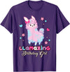 Llamazing Birthday Girl Llama Family BW Art Llama Birthday Girl Llamazing Birthday Alpaca Llama Girl T-Shirt - Purple