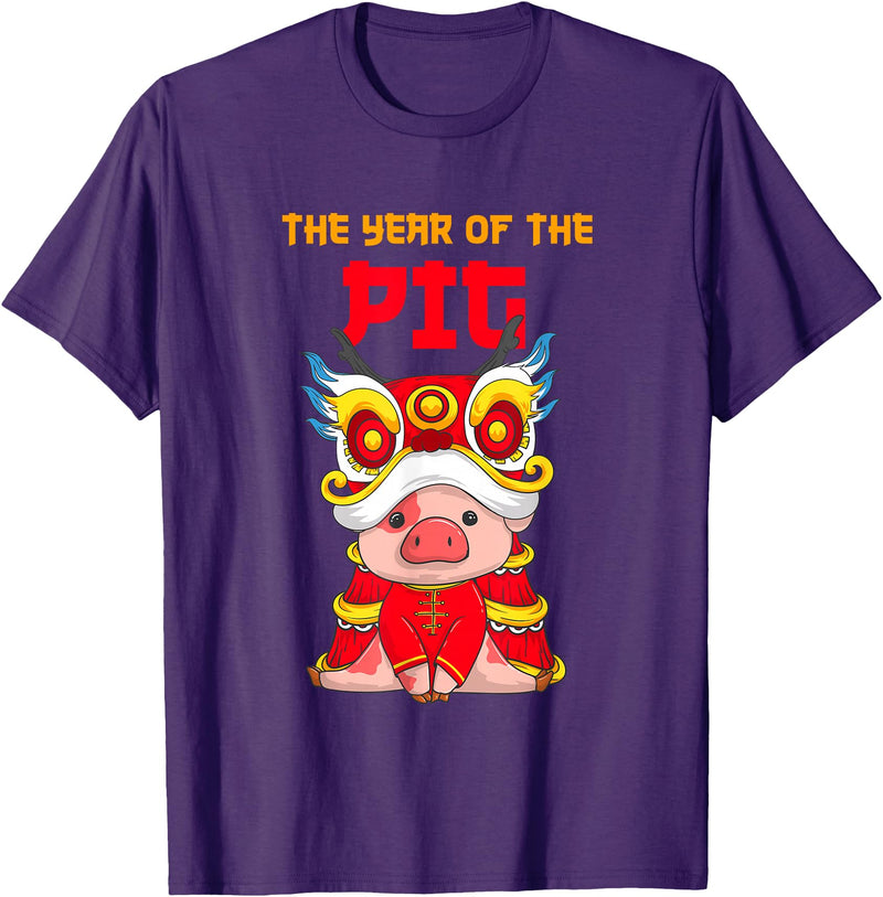 The Year Of The Pig 2031 Chinese Lunar New Year Year Of The Pig 2031 Chinese New Year Zodiac Sign Kids T-Shirt - Purple