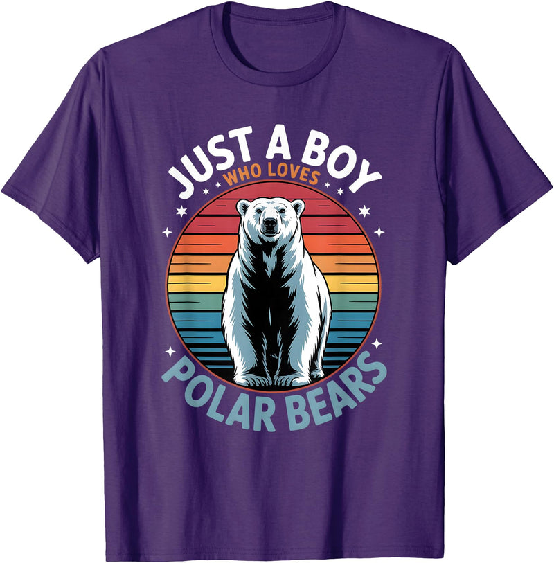 Polar Bear Shirts & Gifts for Boys Boys Polar Bear T-Shirt - Purple