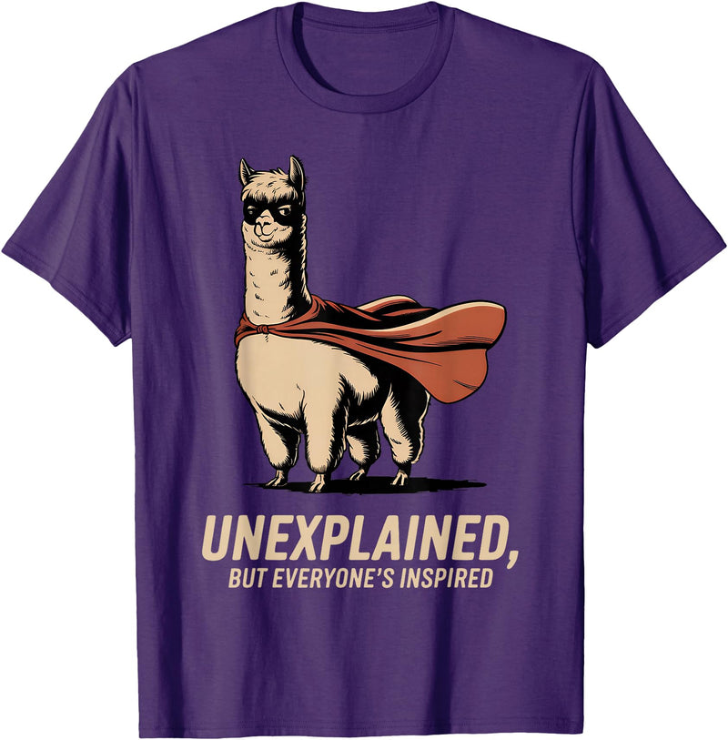 Vintage Llama Adventures | Funny Animal Gifts Superhero Llama Alpaca Lover Retro 80s 90s Vintage Men Women T-Shirt - Purple