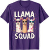 Funny Llama Alpaca Animal Lover Gifts Clothing Llama Squad T-Shirt - Purple