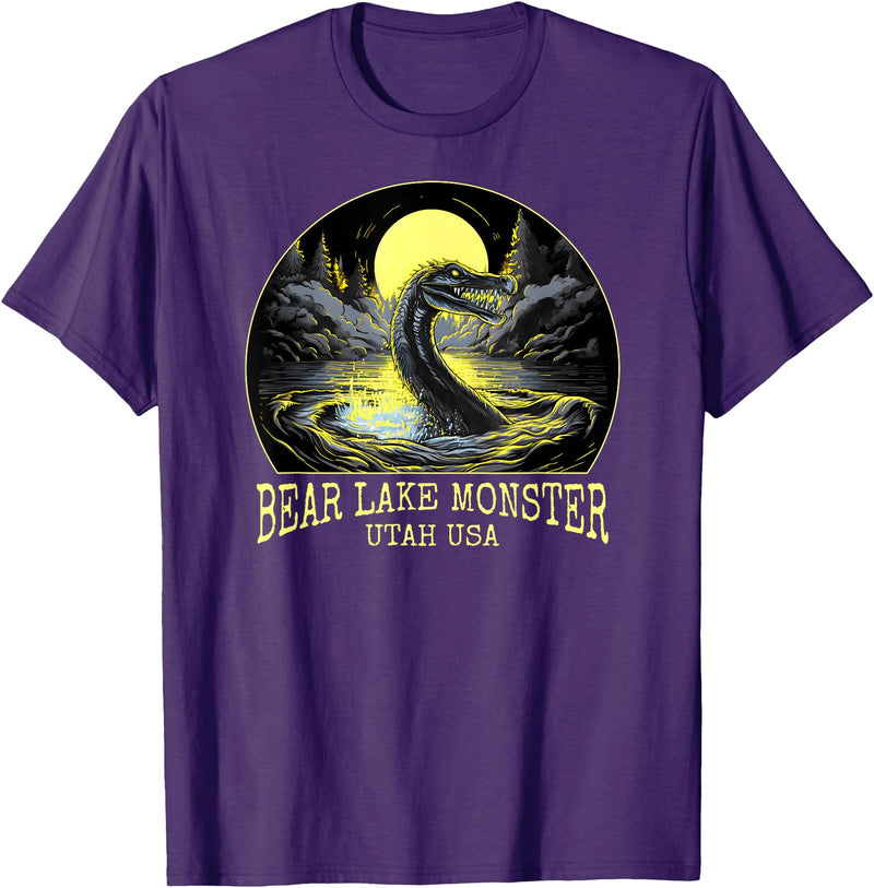 FunWearVm The Bear Lake Monster Cryptid Utah USA Cryptozoology T-Shirt - Purple