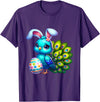 Funny Easter Peacock Lover Egg Eggs Bunny Rabbit Men Women T-Shirt in Purple