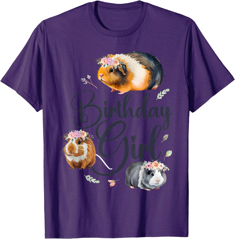Cute Guinea Pig Lover HD0 Guinea Pig Birthday Girl T-Shirt - Purple