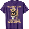 Vintage 60th Birthday 2026 Gifts Men Women 1966 60 Year Old Made in 1966 Teddy Bear 60th Birthday Men Women T-Shirt - Purple