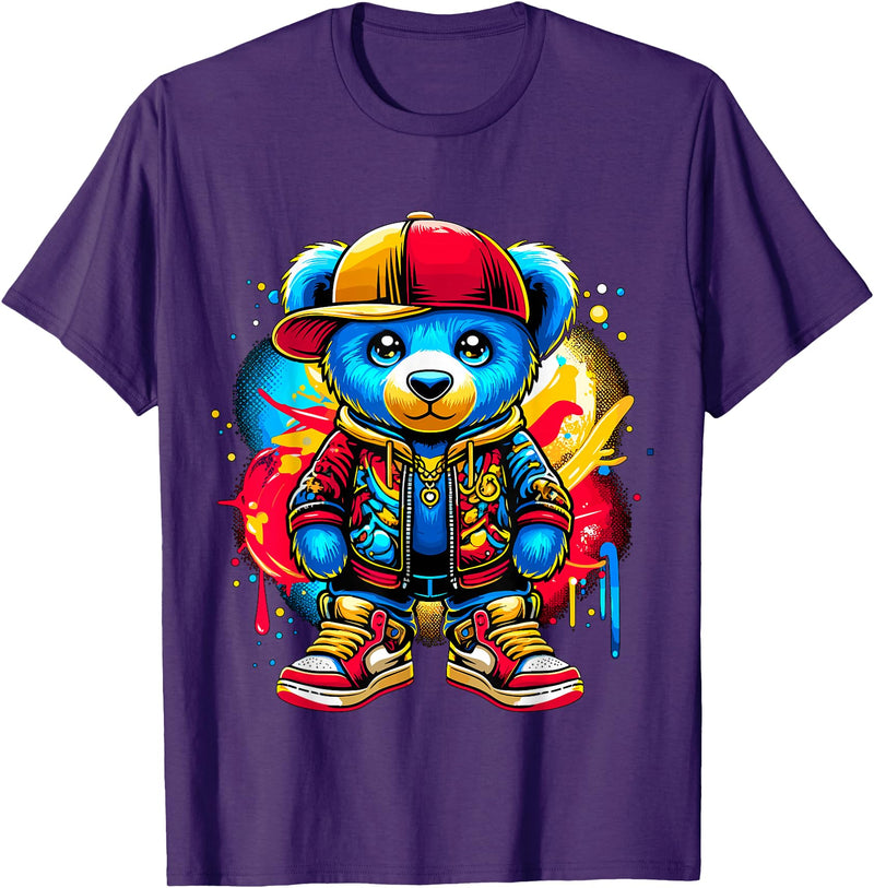 Magical Hip Hop Music lover Gifts Hip Hop Teddy Bear Cool T-Shirt - Purple
