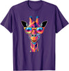 Colorful Giraffe Sunglasses Funny Giraffe Sunglasses T-Shirt - Purple