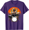 Drum Instrument Drummer Apparel Musical Animal Bear Playing Drums For Drum Lover And Musical Drummer Lover T-Shirt - Purple