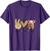 Funny Peace Love Cute Show Pig Lover Peace Love Cute Show Pig Lover T-Shirt - Purple
