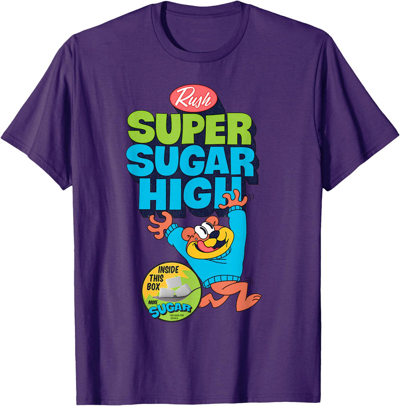 Mathiole Super Sugar Funny Cereal Box Sweet Tooth Bear Candy T-Shirt - Purple