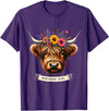 Humorous Highland Cow Gifts Highland Cow Birthday Girl Party T-Shirt - Purple