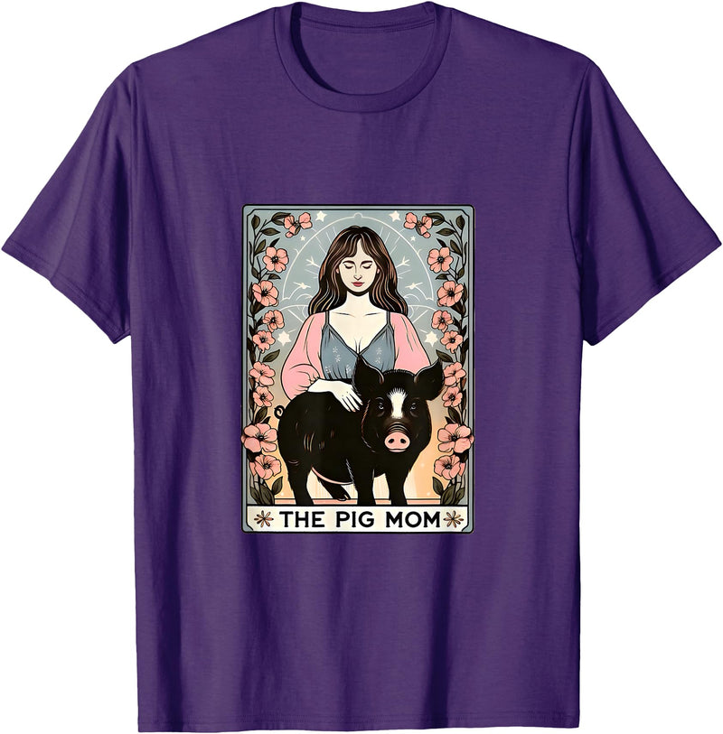 Board, Barrel and Home Pig mom mini pig potbelly pig tarot farm T-Shirt - Purple