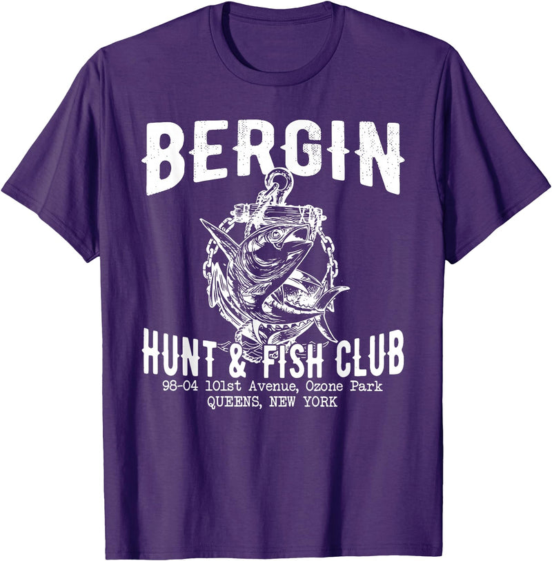 BERGIN HUNT & FISH CLUB Funny Design T-Shirt - Purple