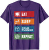 Polar Bear Plunge Cold Plunge Tub Accessories Eat Sleep Cold Plunge Repeat Funny Ice Bath Enthusiast Men T-Shirt - Purple